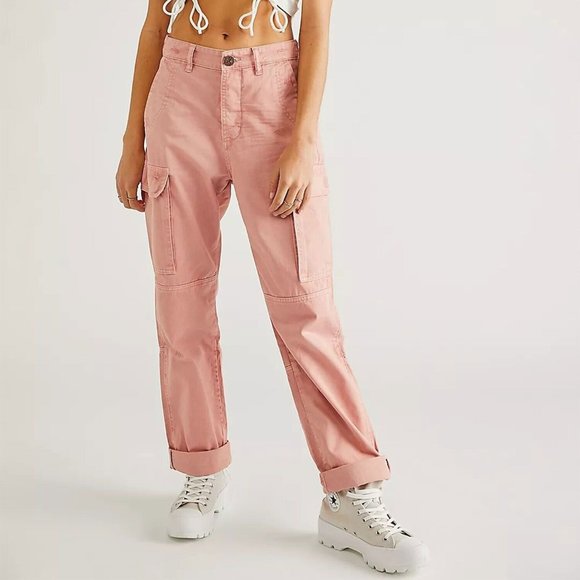 One Teaspoon Denim - sz 30 10 FREE PEOPLE One Teaspoon Cargo Motion Jeans Peach Pink 100% Cotton Pant